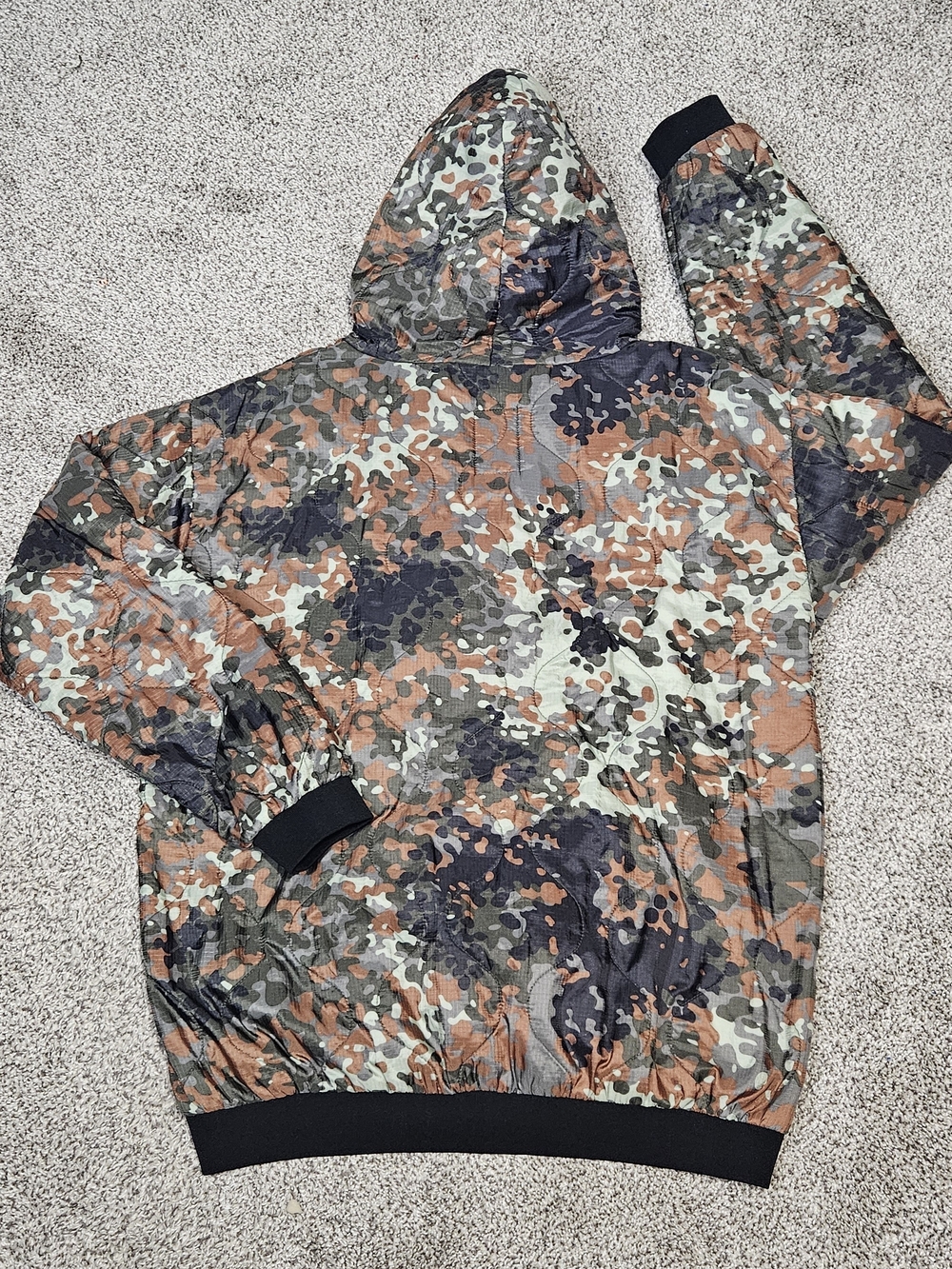 Zero Foxtrot Flecktarn Woobie Hoodie Quilted Pullover Jacket Camo Mens 2XL XXL